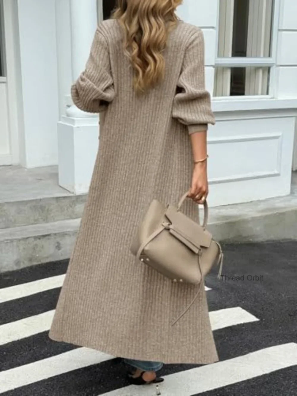 V Neck Button Down Chunky Knit Duster Sweater Coat Maxi Cardigan - Picture 4 of 7